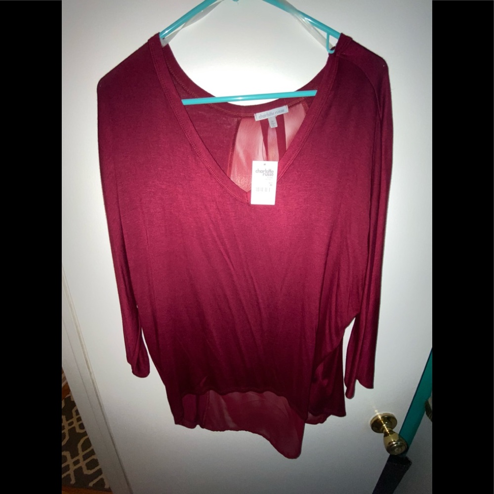 New with tags, maroon long sleeve top.